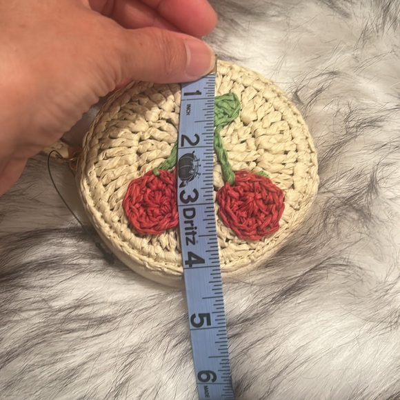 Lauren Conrad Round Straw Bag with Cherry Design - Picture 8 of 8